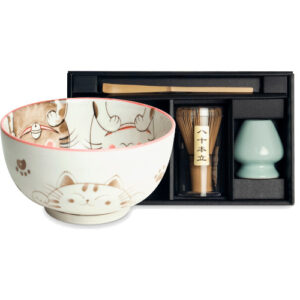 Set three-cats, ceramica para matcha 0,50 l.