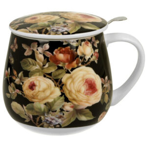 Taza warda, porcelana 0,40 l. filtro y tapa