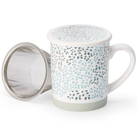 Tazas para té de porcelana con filtro / colador y tapa
