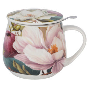 Taza magnolia, porcelana 0,40 l. filtro y tapa