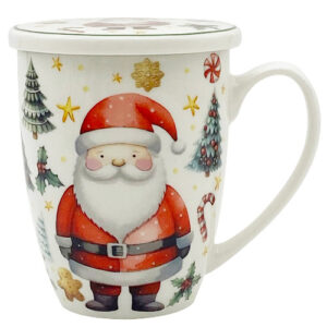 Taza santa claus, porcelana 0,35 l. filtro tapa