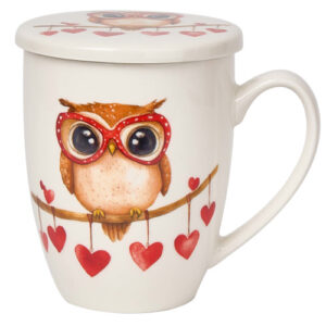 Taza owl-hearts, porc. 0,35 l. filtro y tapa