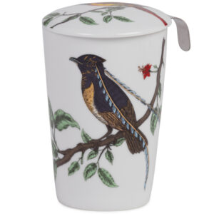 Taza birds, porcelana 0,35 l. filtro y tapa