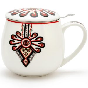 Taza ornament, porcelana 0,40 l. filtro y tapa