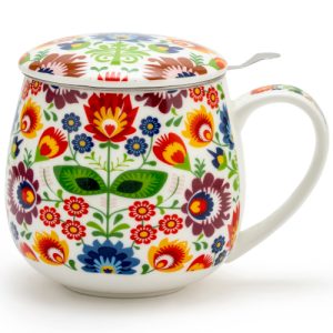 Taza lowic, porcelana fina 0,40 l. filtro tapa