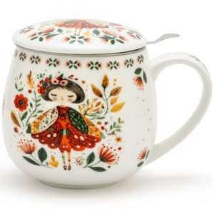 Taza fairy, porcelana fina 0,40 l. filtro tapa