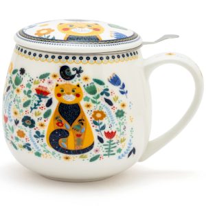 Taza fancy, porcelana fina 0,40 l. filtro tapa