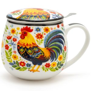 Taza roster, porcelana fina 0,40 l. filtro tapa