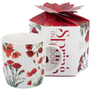 Taza red-flowers, porcelana 0,40 l., caja regalo