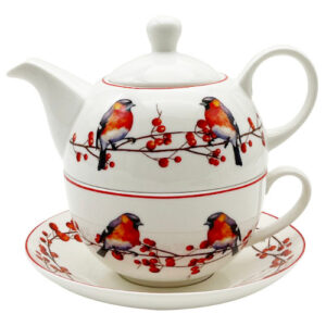 Set christmas-bird, porcelana tea for one
