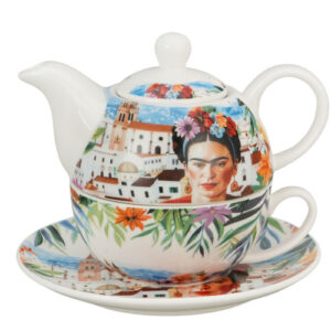 Set frida red, porcelana tea for one